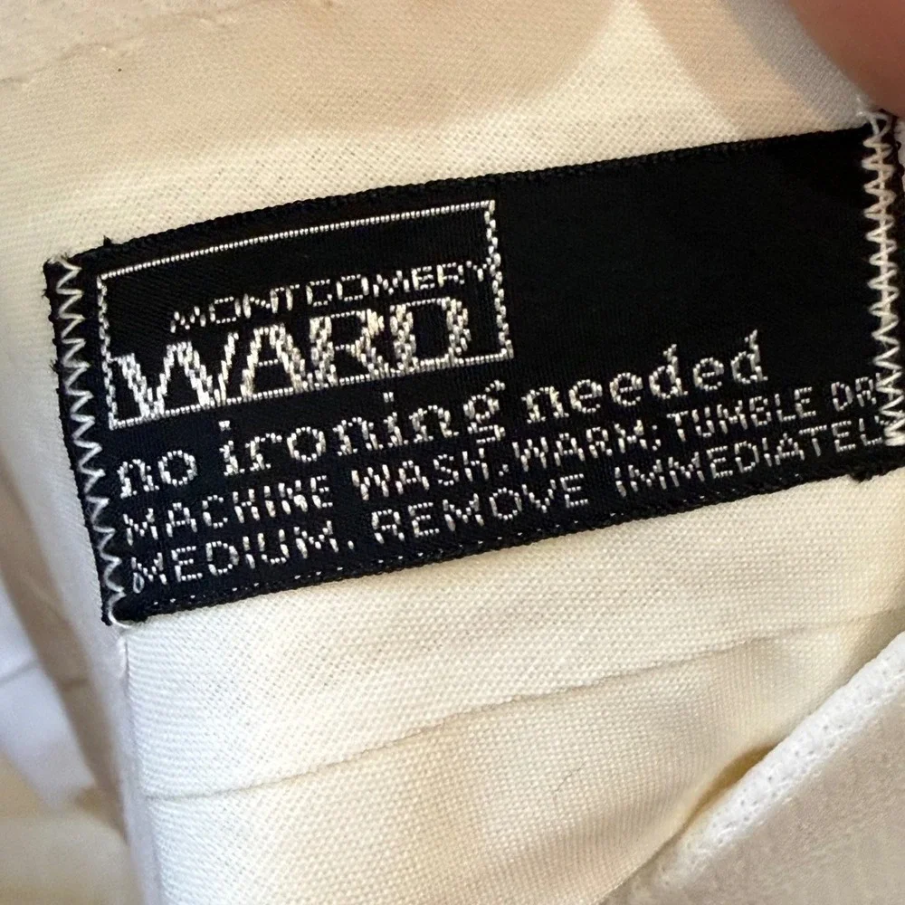 Vintage 70s Montgomery Ward Double Knit Pants Mens 40x31 White NOS Deadstock